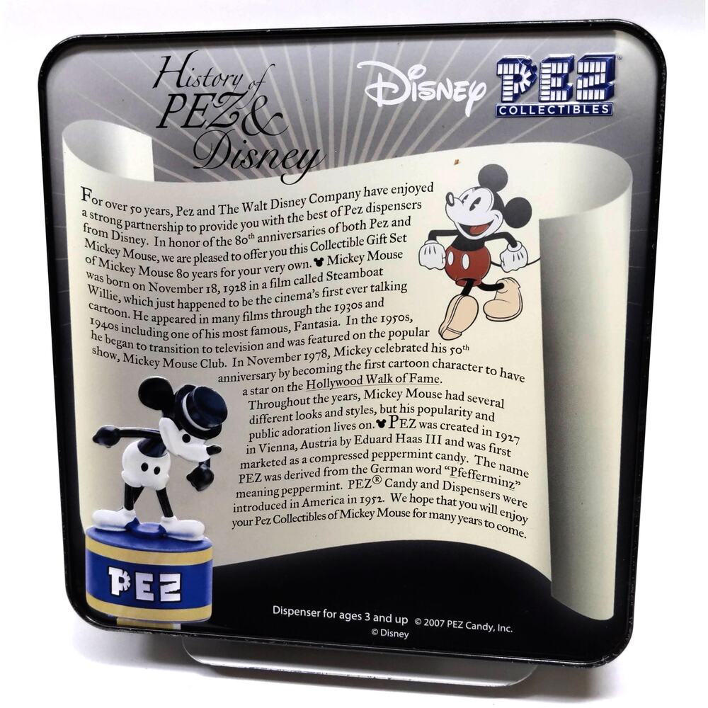 Pez Collectible Disney Mickey Mouse 80 Years A Collection box set NEW in Tin Box - Picture 3 of 5